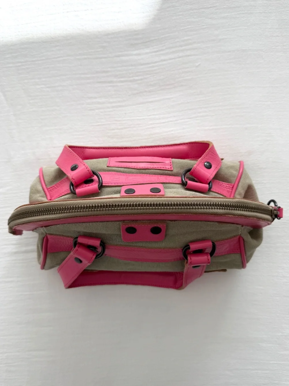 Y2K Small Tan & Pink Diesel Bag